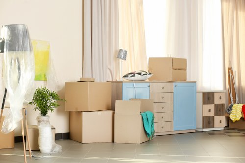 Professional local removals service in Westhendon with moving boxes and van