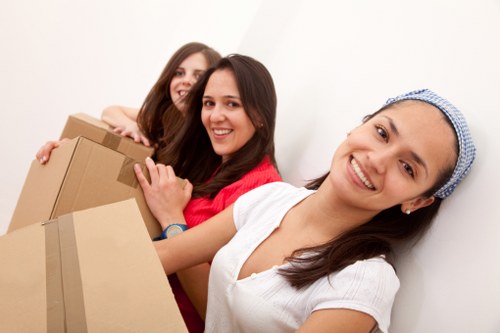 Packed household items ready for mobile storage collection