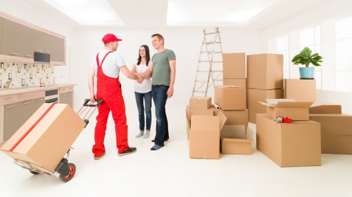 Packed boxes and study items prepared for student storage in Westhendon