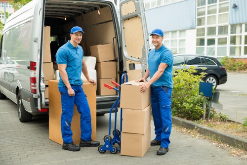 Prepared furniture packed for storage during a home move in Westhendon